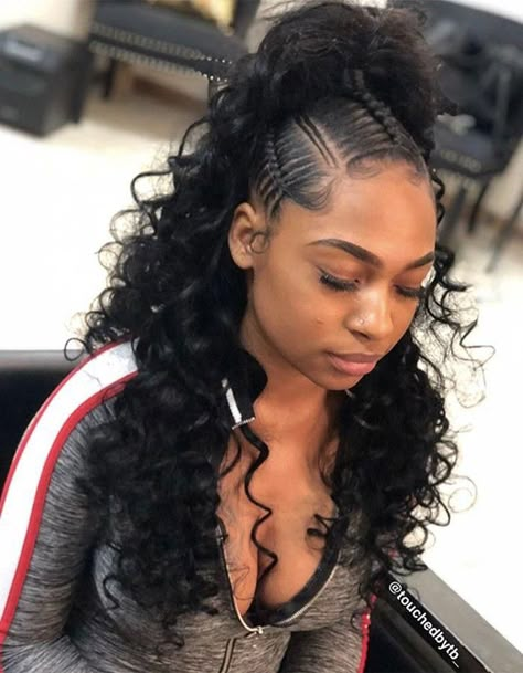 Prom Hairstyles Down, Weave Hairstyles Braided, Weave Ponytail Hairstyles, Prom Inspo, Prom Hair Down, Easy Hairstyles For Medium Hair, Feed In Braid, Big Night, Half Up Half Down Hair