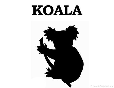 Koala Silhouette, Animals Free Printable, Shadow Animals, Silhouette Animals, Koala Tattoo, Koala Craft, Koala Drawing, Silhouette Pictures, Bear Silhouette