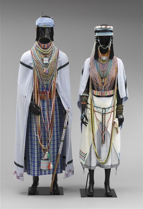 Africa | Mpondo Bride's ensemble consisting of 51 pieces | ca. 1950s | cotton, glass, plastic, metal, rubber, wood, bone and wood Xhosa Beadwork, African Beadwork, Xhosa Attire, African Life, Patron Vintage, Traditional African Clothing, Clothing Reference, Diverse People, Detroit Institute Of Arts