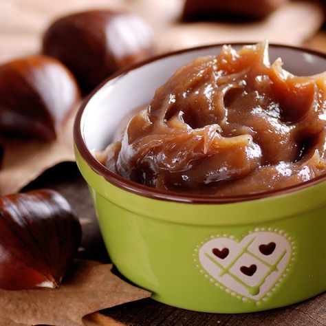 Chestnut Jam: Recipe Tips Chestnut Butter Recipe, Chestnut Cream Recipe, Chestnut Butter, Chestnut Dessert, Cooking Chestnuts, Chestnut Jam, England Recipes, Chestnut Recipes, Chestnut Cream