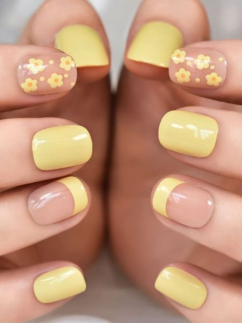 Spring Hippie Nails, Solid Color Summer Nails, Nail Ideas Pastel, Trendy Nail Shapes, Nails With Tips, French Floral Pattern, Nail Color Trends, Hippie Nails, Diy Nail Designs