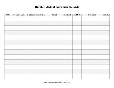 This durable medical equipment tracker records the equipment that is currently in use by clients. Free to download and print Doctors Office, Durable Medical Equipment, Doctor Office, Office Items, Medical Equipment, Occupational Therapy, Coloring Books, Medical, Pins