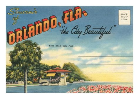 Before Disney. allposters.com International Drive Orlando, Florida Postcard, Florida Poster, Downtown Orlando, Florida Art, Downtown Disney, Art Print Display, Business Journal, Old Florida