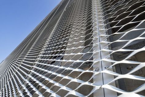 Perforated Metal Panel, Expanded Metal Mesh, Parking Building, Metal Facade, Green Facade, Facade Material, Steel Stairs, Expanded Metal, Perforated Metal