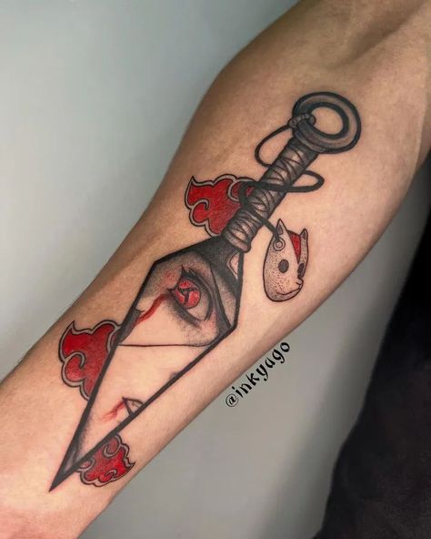 Kunai Tattoo, Pele Tattoo, Naruto Kunai, Pokemon Tattoos, Itachi Naruto, Old Pokemon, Knife Tattoo, Whale Tattoos, Naruto Tattoo