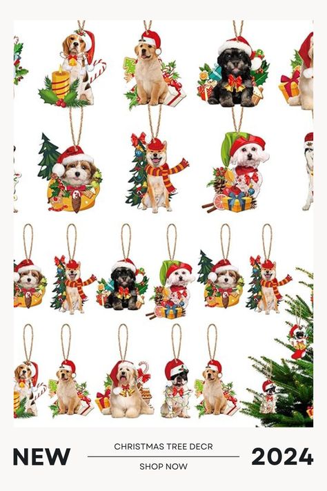 40 Pieces Dog Christmas Tree Ornament,Wood, Xmas Decorations Sturdy and Reliable to Use: these dog Christmas ornaments are mainly made of quality wood material, safe and reliable, strong and sturdy, not easy to break, wear, fade or tear, so that you can use them with confidence for a long period of time Dog Themed Design: these dog ornaments for Christmas tree are designed with different patterns, including candy cane, bells, Christmas hat, Christmas tree Christmas Dog Decor, Dog Christmas Tree, Unique Gifts For Couples, Dog Christmas Ornaments, Cheap Christmas, Holiday Christmas Tree, Wooden Christmas Ornaments, Hanging Decorations, Dog Holiday