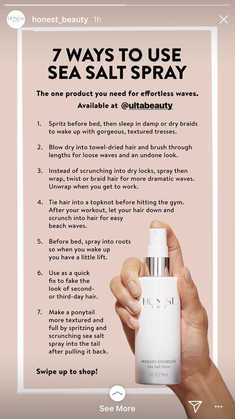 Salt Spray For Hair, Diy Beach Waves, Salt Spray Hair, Sea Salt Spray For Hair, Sea Salt Hair, Spray For Hair, Curl Care, Long Hair Care, Summer Hacks