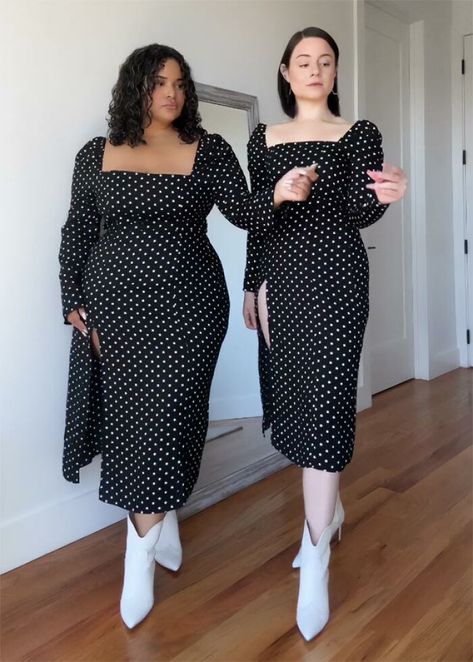 Different-Body-Types-Same-Outfit-Denise-Mercedes-Maria-Castellanos Denise Mercedes, Week Aesthetic, Designer Aesthetics, Fashion Week Aesthetic, Fashion Designer Aesthetics, Autumn Fashion Work, Nyc Streets, Fashionable Nails, Spring Attire