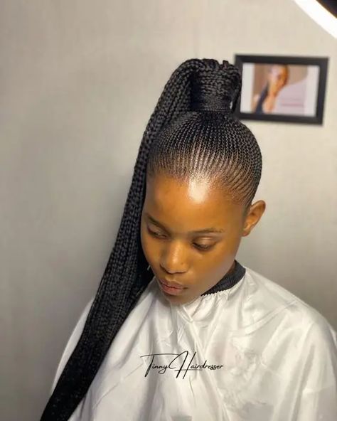 Micro Braids: All You Need to Know About this Coiffure – Svelte Magazine Straight Up Hairstyles Braids African, Free Hand Hairstyles, Latest Ghana Weaving Hairstyles, Braided Ponytail Black Hair, Ghana Braids Cornrows, Straight Up Hairstyles, Small Cornrows, Weaving Hairstyles, Latest Braided Hairstyles