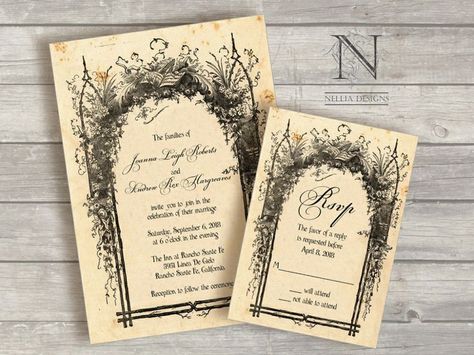 Sweet and enchanting wedding invitation. Enchanted Forest Wedding Invitations, Enchanted Forest Prom, Forest Invitation, Forest Wedding Invitations, Fairytale Wedding Invitations, Enchanted Forest Theme, Rustic Wedding Invitations, Enchanted Forest Wedding, Medieval Wedding