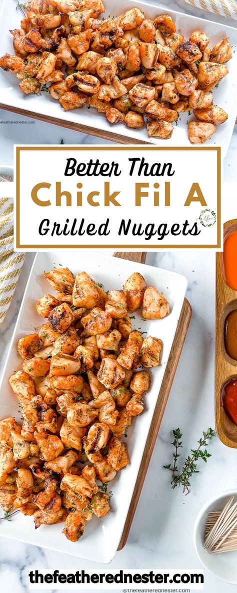 Chick Fil A Grilled Nuggets Recipe, Chick Fil A Grilled Chicken Recipe, Grilled Chicken Nuggets Recipe, Grilled Chicken Nuggets, Grilled Nuggets, Chick Fil A Chicken Nuggets, Chick Fil A Recipe, Chick Fil A Nuggets, Copycat Chick Fil A