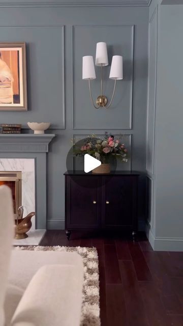 Farrow & Ball on Instagram: "Leave a 💙 if you love this transformation as much as we do …
 
@peonyandhoney opted for #DeNimes on the walls and woodwork in her living room for a classic, welcoming and above all incredibly elegant feel.
 
Been inspired? We recommend pairing with #SchoolHouseWhite on the ceiling for a cohesive scheme.
 
#FarrowandBall #livingroominspo #beforeandafter" Denimes Farrow And Ball, Farrow And Ball Living Room, Surrey House, Front Door Colors, The Ceiling, Door Color, Living Room Inspo, Front Room, Farrow Ball