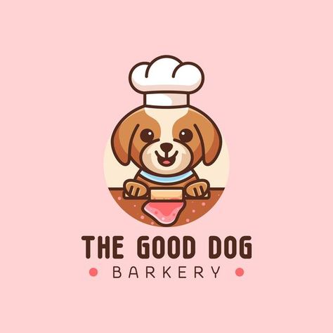 Pet Bakery Logo, Dog Cafe Logo, Pistachio Sweets, Dog Bakery Logo, Dog Food Logo, Dog Logos Ideas, Dog Logos, Dog Logo Design, Mascot Logos