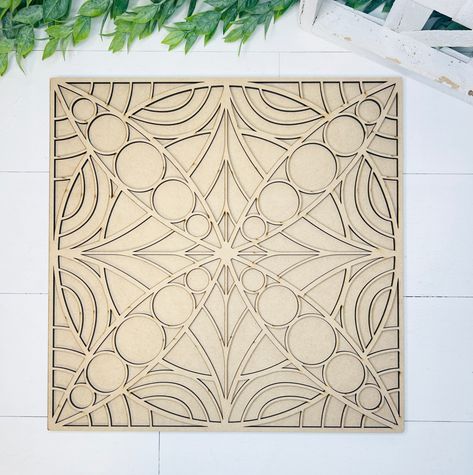 Step into a world of symmetry and style with our "Geometric Square Mandala DIY Kit." This kit features a 12" square mandala with intricate geometric patterns, offering a modern twist on traditional mandala art. It's the perfect choice for DIY enthusiasts who appreciate clean lines and contemporary designs. Kit Details: Size: 12" square, providing a substantial canvas for your creative expressions. Design: The mandala combines sharp geometric shapes with the soothing symmetry of traditional mandalas, creating a striking visual appeal. Versatility: Ideal for painting, staining, or applying mixed media techniques. This kit allows for extensive customization to suit your home décor or artistic style. Whether you're looking to create a standout wall piece or searching for a unique gift, the "Ge Traditional Mandala, Square Mandala, Halloween Kit, Wall Piece, Mixed Media Techniques, Fun Patterns, Artistic Style, Contemporary Designs, Barn Quilt