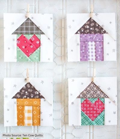 Top 10 Free House Quilt Patterns (+8 Bonus Patterns For Sale) House Quilts Patterns, Applique Houses Pattern, Mini House Quilt, Fpp House Pattern, Building Block Quilt Pattern, Free House Quilt Block Patterns, 12 Inch House Quilt Block Pattern, Modern House Quilt Patterns, Tiny House Quilt Block Pattern Free