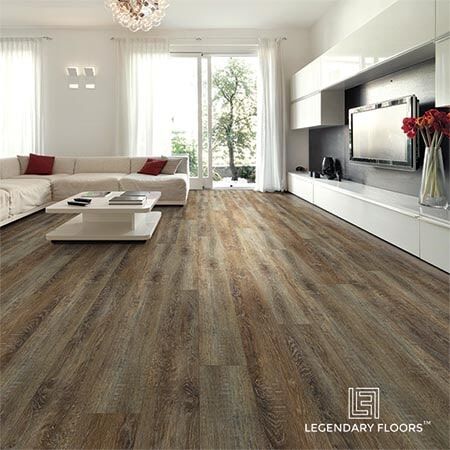 Biltmore-Pembroke Room Scene Gray Floors, Real Hardwood Floors, Cheap Flooring, Lvp Flooring, How To Waterproof Wood, Floor Trim, Plastic Trim, Flooring Projects, Luxury Vinyl Plank Flooring