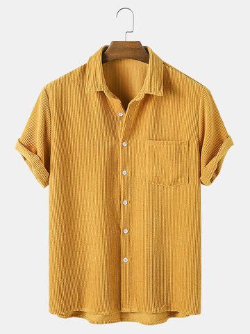 Mens Corduroy, Short Sleeves Shirt, Deep Yellow, Latest Mens Fashion, Short Sleeve Shirts, Fashion Website, Mens Casual Outfits, Mens Clothing Styles, Online Clothing