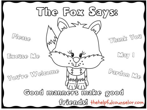 Manners Preschool, Manners Activities, What Does The Fox Say, Teaching Manners, Color Puzzle, School Social Work, Parenting Classes, Counseling Activities, Good Manners