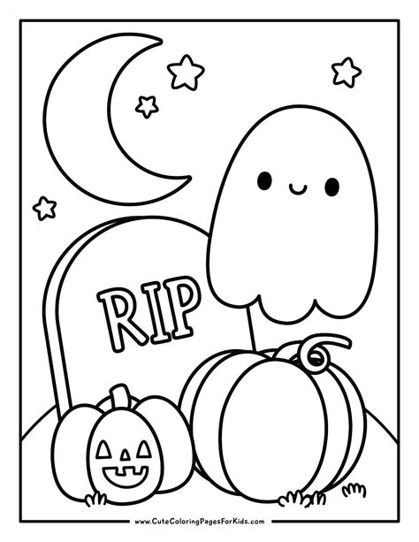 7 Ghost Coloring Pages (Free Printable PDFs) - Cute Coloring Pages For Kids Simple Halloween Coloring Pages, Printable Drawings To Color, Cute Halloween Printables, Cute Fall Coloring Pages, Halloween Color Pages, Kids Halloween Coloring Pages, Ghost Coloring Pages, Dibujos Halloween, Spooky Coloring Pages