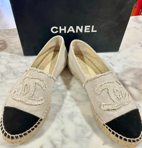 #Summer is never complete without a Linen @chanelofficial espadrille ☀️ Wardrobe Stylist, July 10, Instagram Summer, Espadrilles, Wardrobe, On Instagram, Quick Saves, Instagram, Design