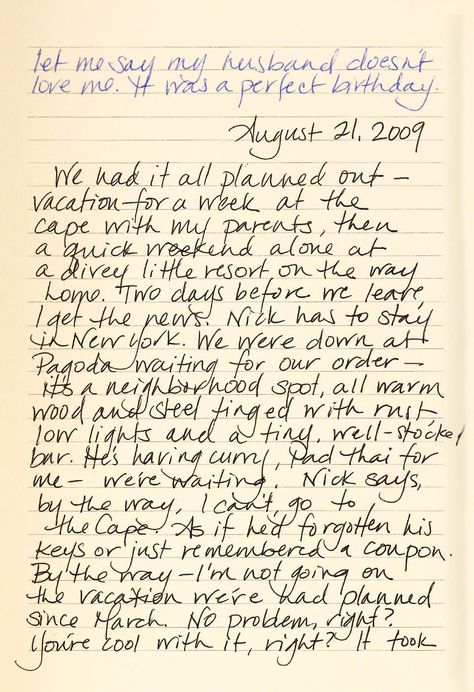 Taken from "Amy Dunne's" Pinterest page promoting the movie "Gone Girl." Note: Kept by the studio, not Rosamund Pike. Amy Dunne Diary, Chaotic Journal, Amy Dunne, Handwriting Examples, Pretty Writing, Moleskine Journal, Improve Your Handwriting, The Girl With The Dragon Tattoo, Bulletin Journal Ideas