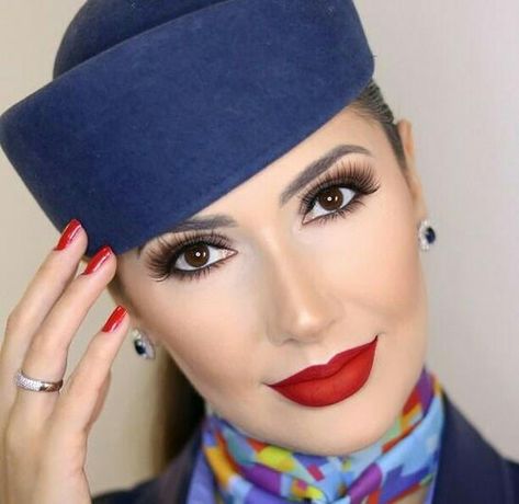 #fun #instagrammers #highhells #flightattendant #pretty #followme #makeup #aviation #hair #stewardess…」 Air Stewardess, Airline Cabin Crew, Airline Uniforms, Flight Attendant Uniform, Feminine Skirt, Air Hostess, Black Lipstick, Dating Girls, Flight Crew