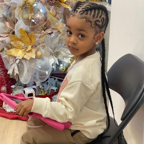 Easy Braid Styles For Black Girls Kids, Kids Feed In Braids Hairstyles, Lil Girl Hairstyles Braids, Kulture Kiari, Braids For Black Kids, Kids Cornrow Hairstyles, Black Kids Braids Hairstyles, Kid Hairstyles, Kid Hair