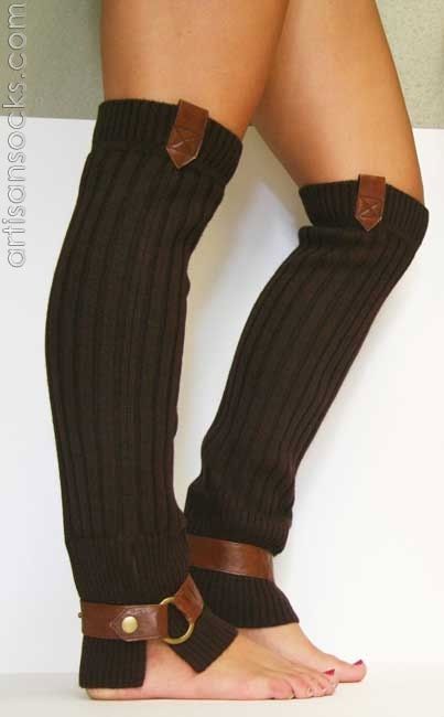 Lara Kazan Brown wool knit leg warmers w/ caramel leather tab Wool Leg Warmers, Cable Knit Leg Warmers, Knitted Leg Warmers, Brown Leggings, Knit Leg Warmers, Leg Warmer, Boot Cuffs, Wool Knit, Equestrian Style