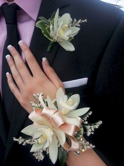 Corsage For Prom, Prom Flowers Corsage, Orchid Corsages, Prom Corsage And Boutonniere, Corsage And Boutonniere, Corsage Prom, Prom Flowers, Groom Boutonniere, Flower Corsage