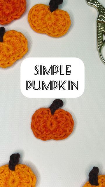 Pumpkin Applique Crochet, Flat Crochet Pumpkin, Small Crochet Pumpkin Applique, Crochet Tiny Pumpkin, Crochet Pumpkin Applique Free Pattern, Crochet Pumpkin Applique, Pumpkin Patterns Free, Crochet Appliqué, Brown Yarn