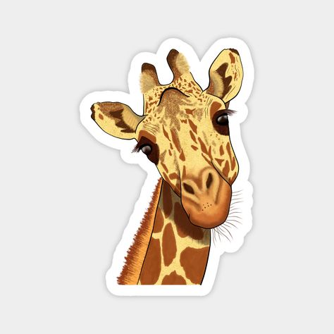 Cute Giraffe, Small Magnets, Nature Design, Printable Stickers, Kids Magnets, Cool Walls, Case Stickers, Custom Magnets, Hard Hats