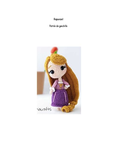 Disney Crochet Patterns, Crochet Doll Tutorial, Crochet Disney, Pola Amigurumi, Crochet Animals Free Patterns, Disney Rapunzel, Stitch Marker, Crochet Dress Pattern, Crochet Doll Pattern