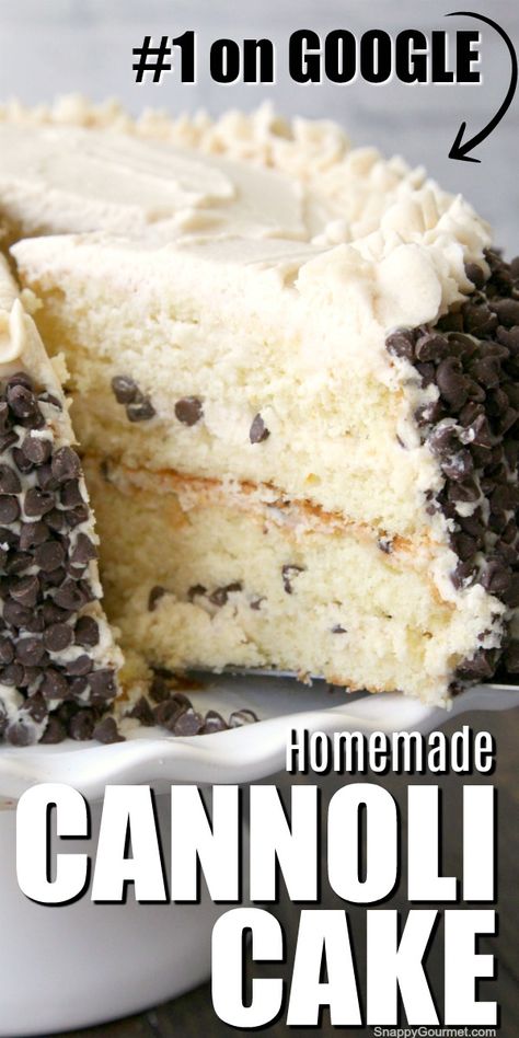 Cannoli Frosting, Cannoli Cake Recipe, Gentilly Cake Recipe, 4 Layer Cake, Homemade Cannoli, Cannoli Cake, Desserts Homemade, Easy Mug Cake, Cannoli Recipe