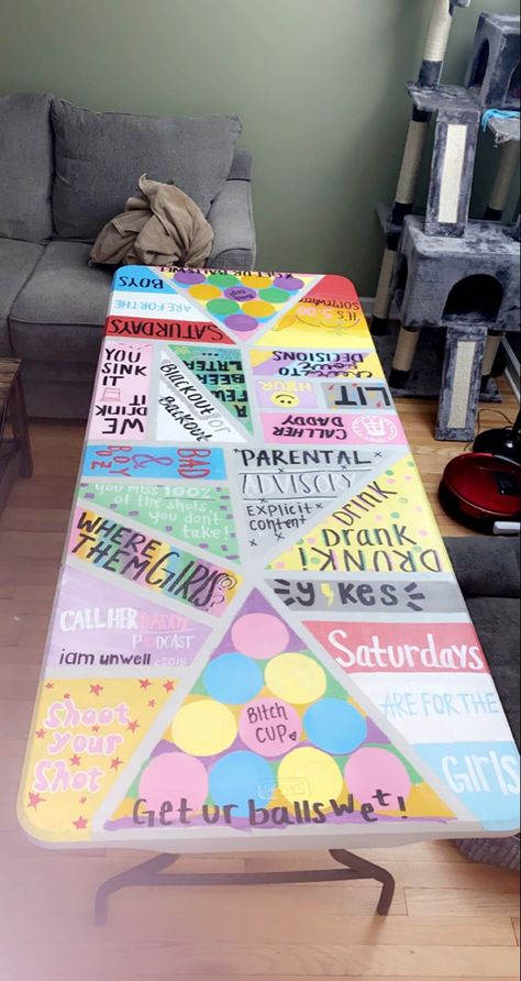 Painted Dart Board, Champagne Pong, College House Ideas, Bp Table, Cup Pong, Beer Pong Table Diy, Diy Beer Pong, Diy Beer Pong Table, Custom Beer Pong Tables