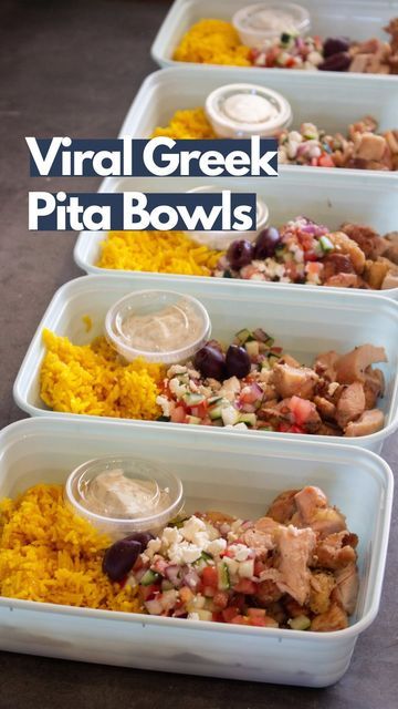 Greek Pita Bowls, Krista Pool, Single Serve Meals, Macro Meal Plan, Greek Pita, Macro Recipes, Chopped Veggies, Lunch Prep, High Protein Meal Prep