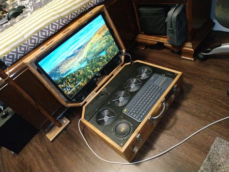 Built Myself a "Portable" Battlestation! (Description In Comments) Advertising Technology, Computer Setup, Microsoft Surface, Gaming Setup, Number One, The Internet, Look At, Gaming, Product Description