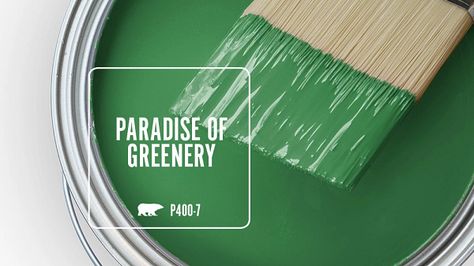 PARADISE OF GREENERY P400-7 | Behr Paint Colors Behr Paint Green, Accent Paint Colors, Accent Paint, Violet Sky, Arcade Room, Behr Paint Colors, Paint Palettes, Behr Paint, Green Paint Colors