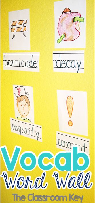 How to implement a vocabulary word wall in your classroom, appropriate for older elementary students Vocabulary Wall, Study Vocabulary, Working Wall, Vocabulary Word Walls, Vocabulary Instruction, Teaching Vocabulary, How To Study, Vocabulary Games, Vocabulary Building