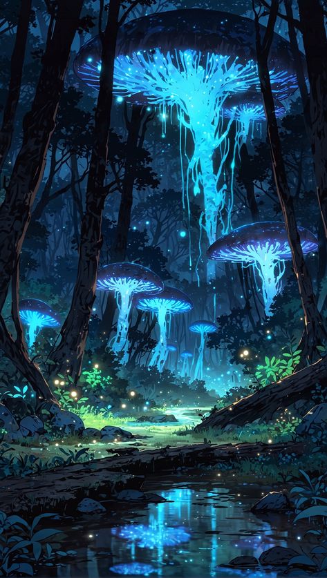 AI Art by DELTA_AI on Pixiv  AI generated Illustration landscape #ai  #wallpaper   #illustration  #background  #aiillustration #fantasy Cool Fantasy Backgrounds, Dungeon Background Fantasy Art, Surreal Background Landscapes, Wallpaper Iphone Fantasy World, Bioluminescence Fantasy Art, Enchanted Forest Concept Art, Dragon Landscape Art, Dnd Fantasy Art Landscape, D&d Backgrounds