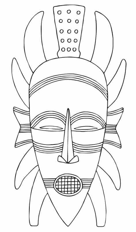 Drawing an African Mask Masks offer an excellent source of inspiration if you are looking for something new to draw. You can not go wrong… African Drawings, African Art Projects, Improve Drawings, Mask Drawing, Afrique Art, Afrikaanse Kunst, Mask Template, African Mask, White Drawing