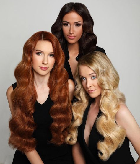 Ashlynn Braid on Instagram: “The more the merrier! We're talking about both friends AND hair🤩 . . . . . #threegirls #threemusketeers #gingergirl #blondegirl…” Hair Offers Ideas, Hairstyles Photoshoot Ideas, Long Hair Photoshoot Ideas, Hair Photo Shoot, Hair Photoshoot Ideas, Big Curls For Long Hair, Hair Campaign, Hair Art Photography, Model Hairstyle