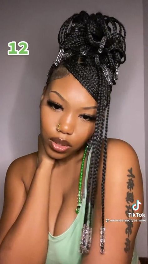 Hairstyles Braids Aesthetic, School Hairstyles Braids, Back To School Hairstyles Braids, Braids Aesthetic, Curly Hairstyle Ideas, Short Box Braids Hairstyles, Braided Hairstyles For Black Women Cornrows, Short Box Braids, Big Box Braids Hairstyles