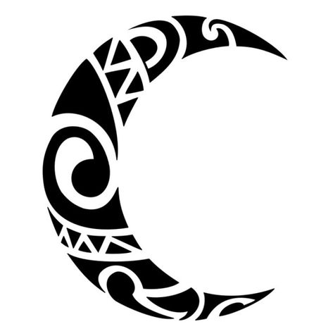 22 Tribal Moon Tattoo Maori Tattoo Frau, Maori Tattoo Meanings, Stammestattoo Designs, Unalome Symbol, Tato Maori, Surf Tattoo, Moon Sun Tattoo, Maori Tattoos, Polynesian Tattoos