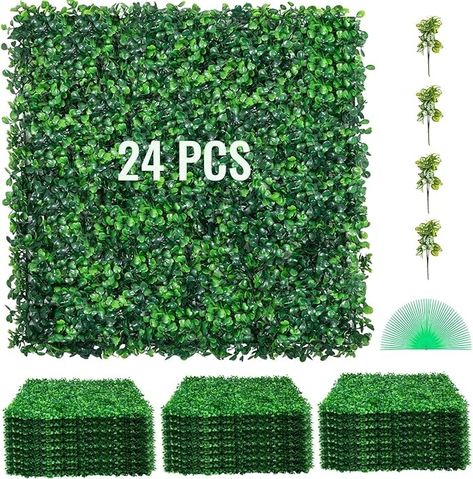 Amazon.com: VEVOR 24PCS 20"x20" Artificial Boxwood Panels,Boxwood Hedge Wall Panels,Artificial Grass Backdrop Wall 1.6", Privacy Hedge Screen UV Protected for Outdoor Indoor Garden Fence Backyard : Patio, Lawn & Garden Artificial Grass Backdrop, Boxwood Hedge Wall, Fence Backyard, Hedge Wall, Wedding Photo Walls, Artificial Grass Wall, Grass Backdrops, Privacy Fence Panels, Privacy Hedge