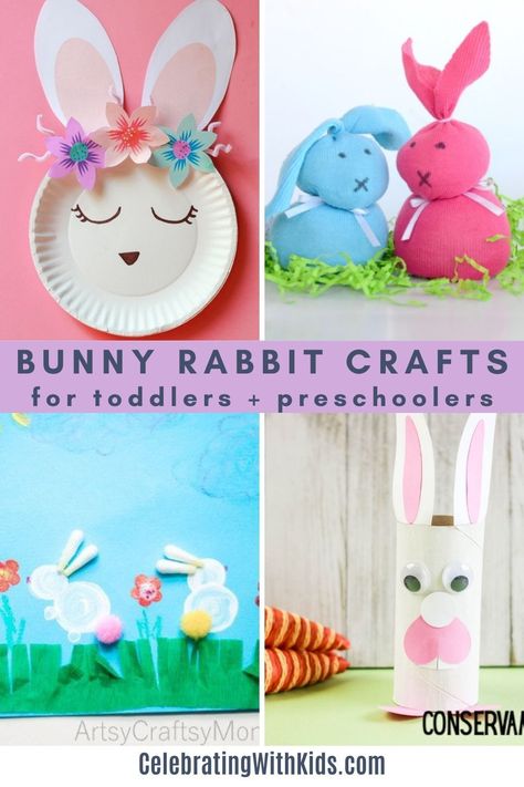 Bunny craft ideas! https://celebratingwithkids.com/bunny-themed-crafts-for-preschoolers/ Rabbit Crafts For Preschoolers, Bunny Rabbit Crafts, Bunny Craft, Crafts For Preschoolers, Rabbit Crafts, Preschool Arts And Crafts, Education Activities, Animal Crafts For Kids, Bunny Crafts