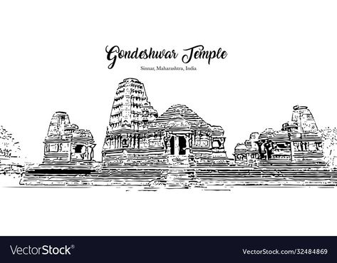 Sketch Of Golden Temple, Temple Sketches Indian, South Indian Temple Illustration, Madurai Meenakshi Temple Drawing, Brihadeshwara Temple Sketch, Hand Painting Art, Png Images, Temple, Vector Images