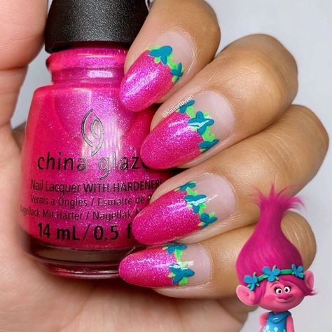 @nailartbyjen Pink-In-Poppy from the new @trolls x @chinaglazeofficial #CGxTrollsWorldTour collection 💖💚💙💖 Available now at @sallybeauty Summer Toes, Summer Toe Nails, Nail Lacquer, Simple Nails, Toe Nails, Cute Nails, Poppies, Manicure, Nail Polish