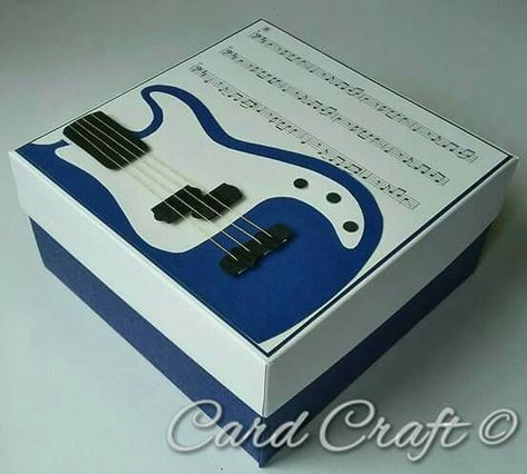 Guitar Box Diy, Music Boyfriend Gifts, Guitar Gift Ideas, Music Gift Ideas, Diy Crafts For Boyfriend, Exploding Gift Box, Anniversary Scrapbook, Rock Poster Art, Origami Gifts