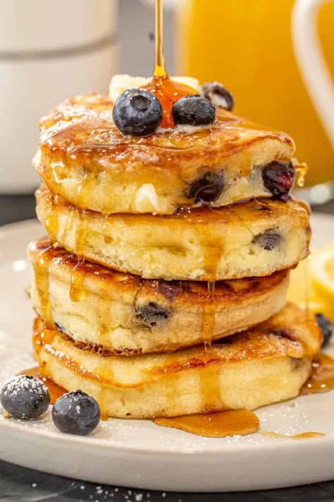 Valentinas Corner, Homemade Blueberry Pancakes, Natasha Kitchen, Natashas Kitchen, Lemon Blueberry Pancakes, Lemon Pancakes, Miso Sauce, Christmas Brunch Recipes, Blueberry Pancakes Recipe