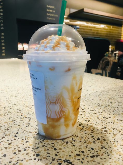 vanilla bean frappuccino w/ caramel drizzle #enjoy #yummy Vanilla Bean Frappachino Recipe Starbucks, Frappachino Recipe Starbucks, Vanilla Bean Frappachino Recipe, Vanilla Bean Frappachino, Frappachino Recipe, Vanilla Bean Frappuccino, Starbucks Caramel Frappuccino, Starbucks Orders, Secret Starbucks Recipes